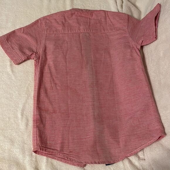 Size 6/7 Wonder Nation pink & blue short sleeve 100% cotton button down shirt - Picture 10 of 16